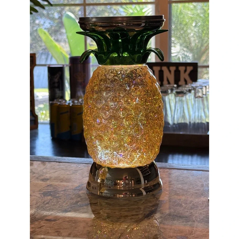 Bath & Body Works Pineapple Pedestal‎ Candle Holder Iridescent Gold set of 2 - Picture 4 of 4